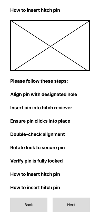 Low-fi tutorial screen